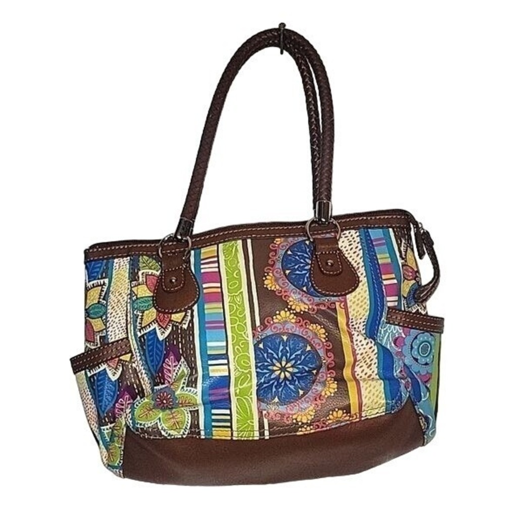 RELIC Multicolor Vintage Y2K 90's‎ Handbag Leather 2 handle Going Out Spring